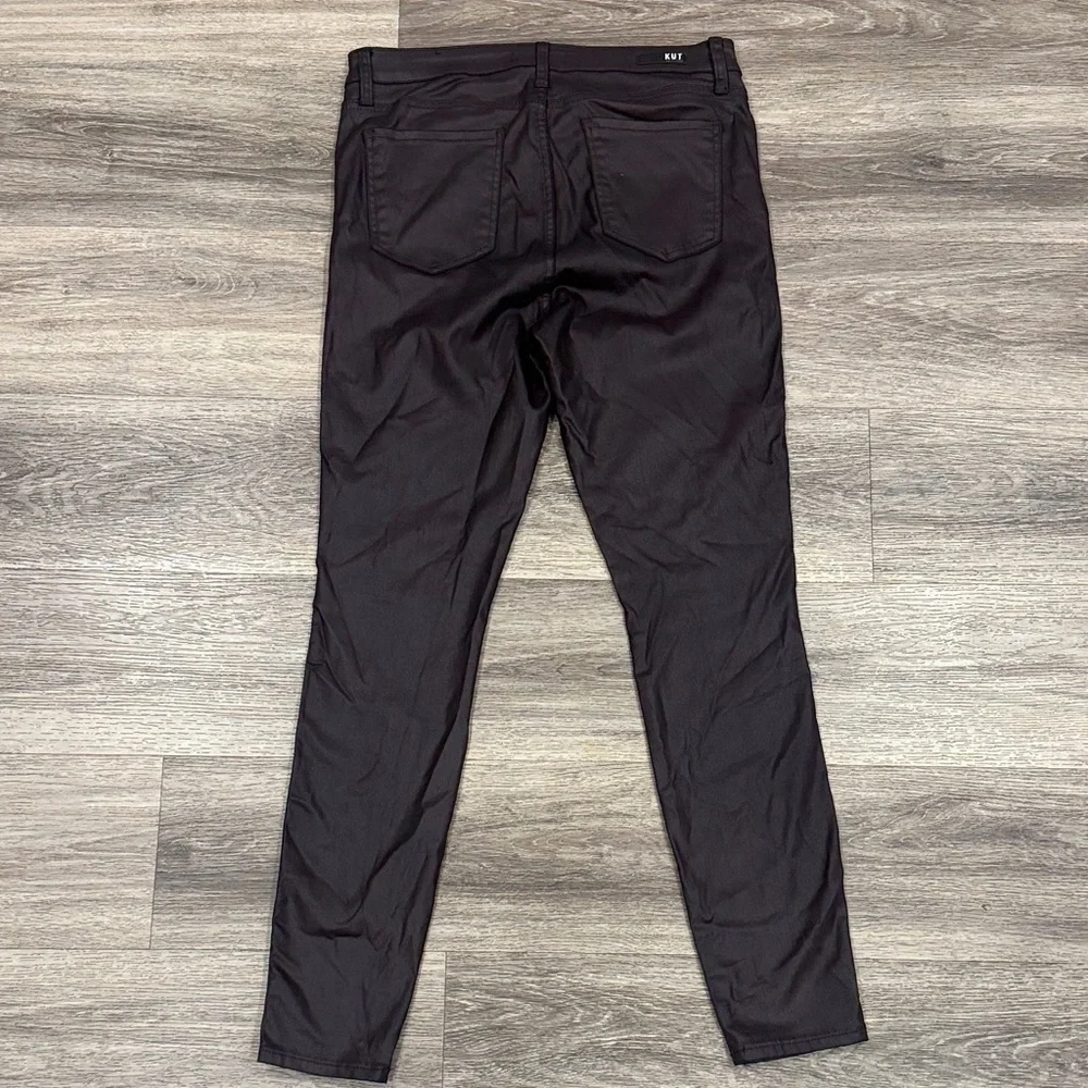 Kut from the Kloth High Rise Pants 12 Coated Stretchy Skinny Leg